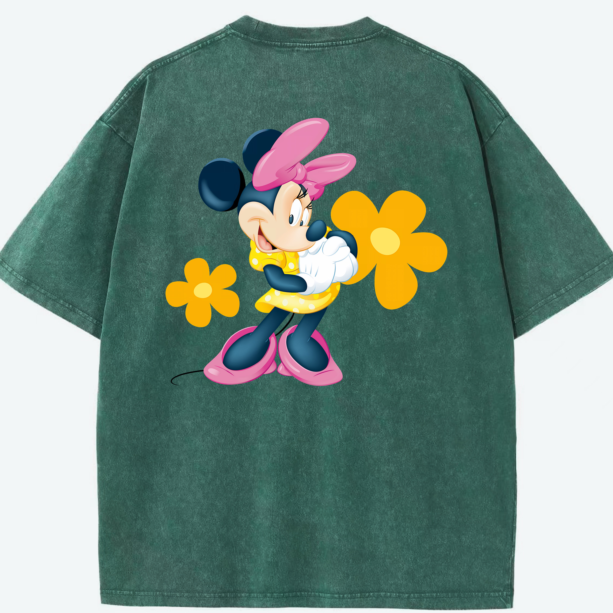 （画像用） ミッキーマウス Mickey Mouse 綿100% ヴィンテージ風 半袖Tシャツ（背面プリント）